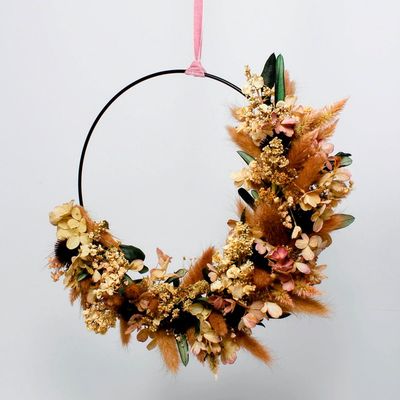 Trockenblumenkranz „Peach Paradise“
