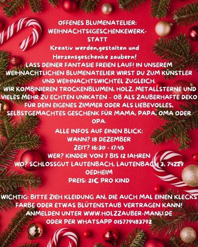 Offenes Blumenatelier: Weihnachtswerkstatt
